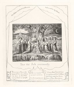 Zo deed Job voortdurend, 1825 door William Blake